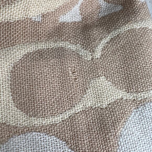 Coach Signature C Logo Scarf Neutral Ivory Woven Merino Wool - Picture 5 of 6